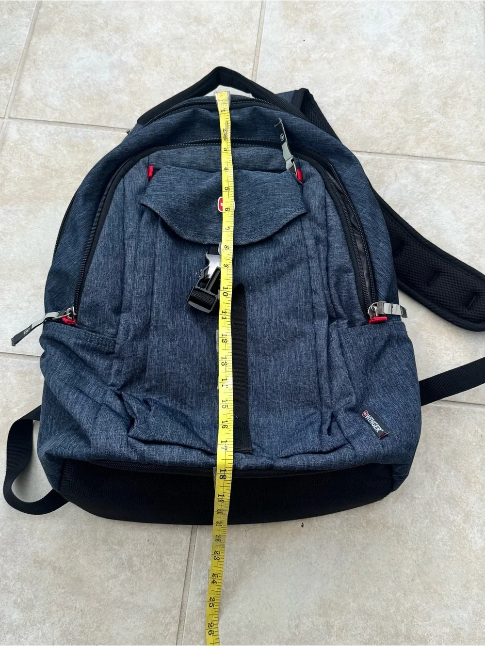 Wenger SwissGear Laptop Backpack Heathered Blue Charcoal Tech Travel Bag Padded